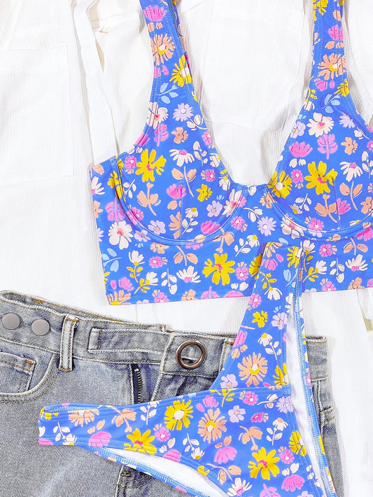 Tank Top Floral Bikini - Sosea Swimwear