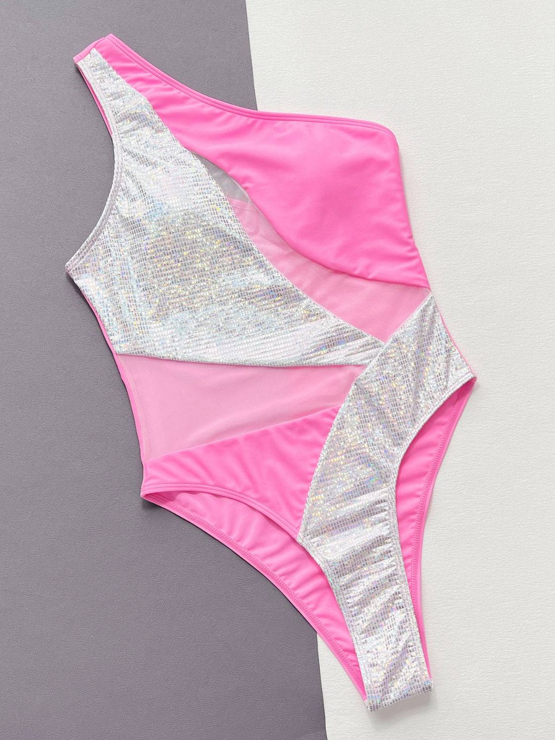 Contrast Panel One-Piece Swimsuit - Sosea Swimwear