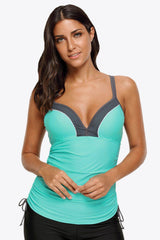 Contrast Sweetheart Neck Swim Cami - Sosea Swimwear