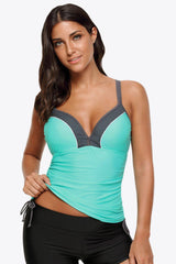 Contrast Sweetheart Neck Swim Cami - Sosea Swimwear