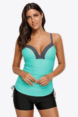 Contrast Sweetheart Neck Swim Cami - Sosea Swimwear