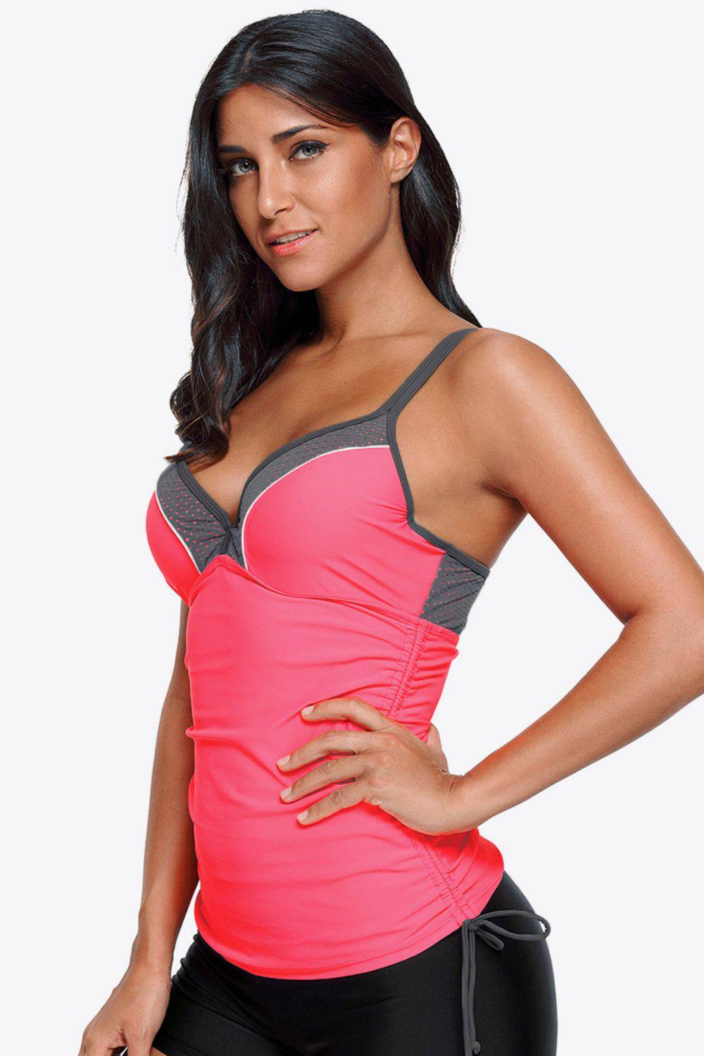 Contrast Sweetheart Neck Swim Cami - Sosea Swimwear