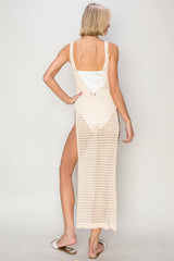 HYFVE Crochet Backless Cover Up Dress - Sosea Swimwear