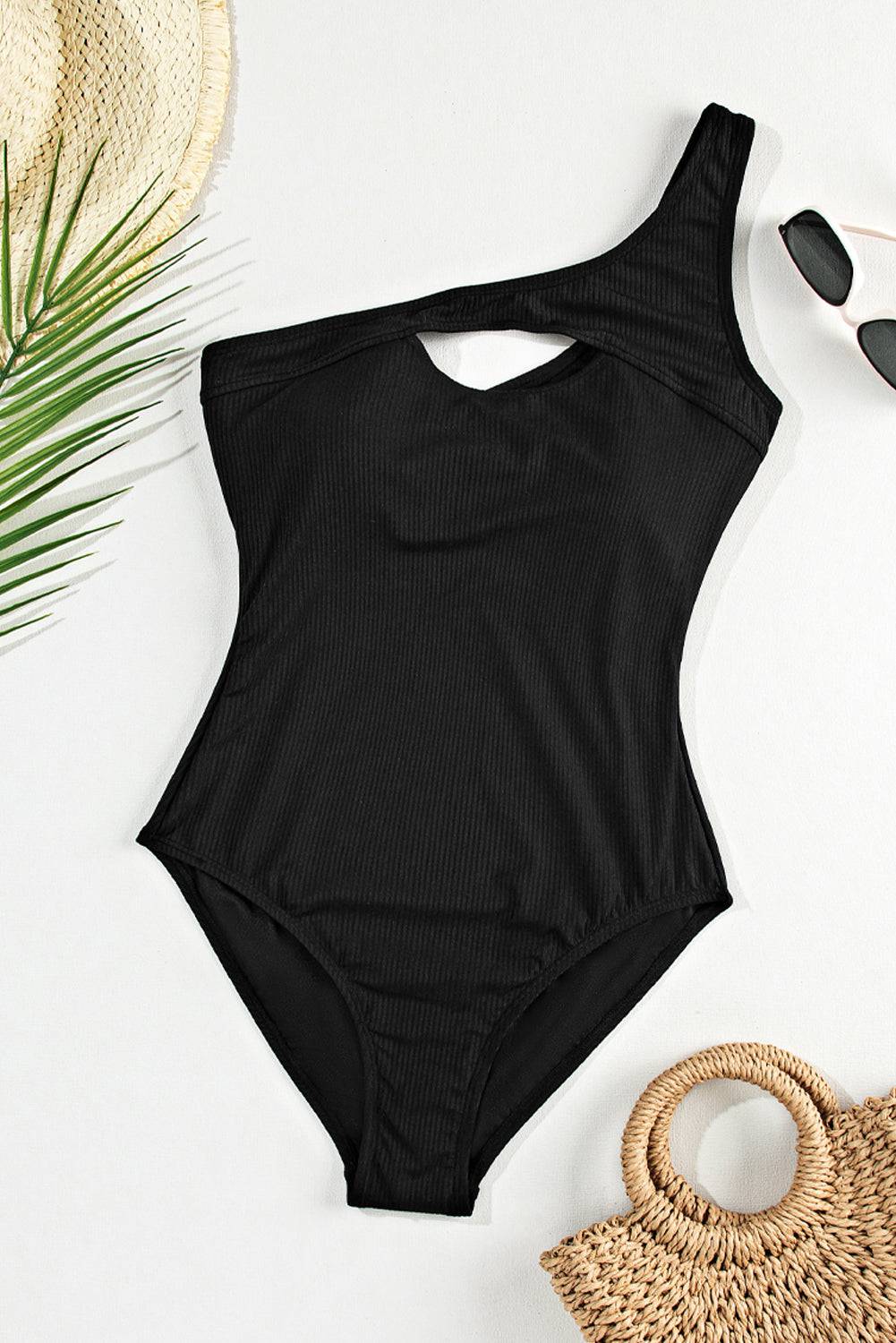 Cutout One Shoulder Sleeveless One-Piece Swimwear - Sosea Swimwear