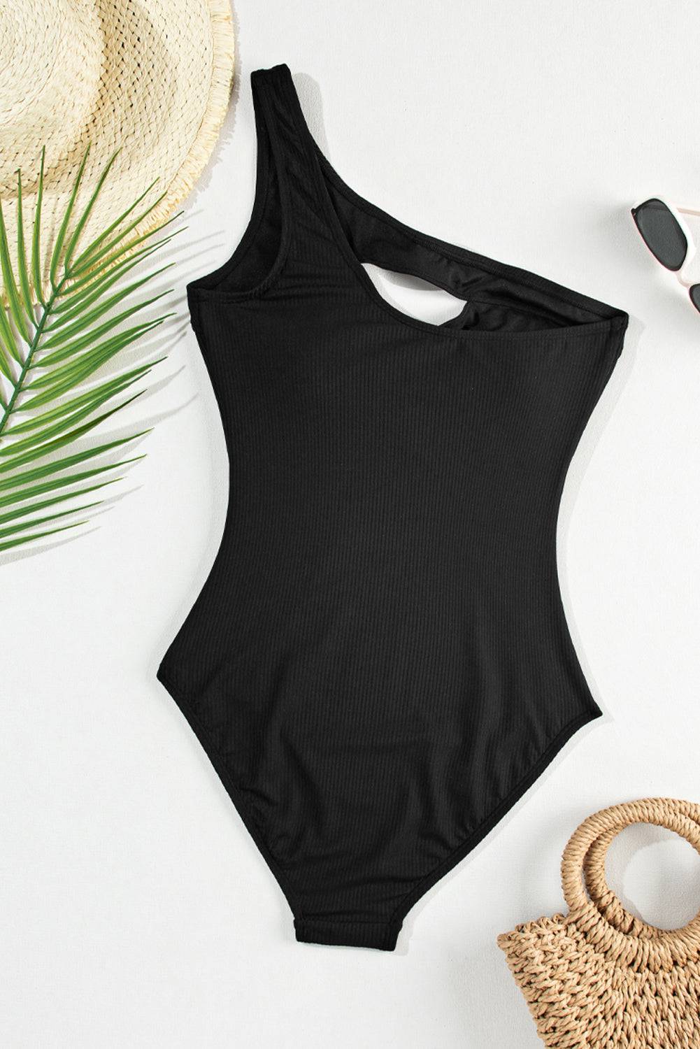 Cutout One Shoulder Sleeveless One-Piece Swimwear - Sosea Swimwear