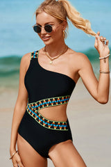 Cutout Single Shoulder One-Piece Swimwear - Sosea Swimwear