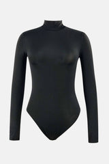 Mock Neck Long Sleeve One-Piece Swimwear - Sosea Swimwear