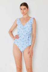 Marina West Swim Full Size Float Ruffle Faux Wrap One-Piece Swimsuit - Sosea Swimwear