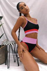 Color Block Spaghetti Strap Two-Piece Swim Set - Sosea Swimwear