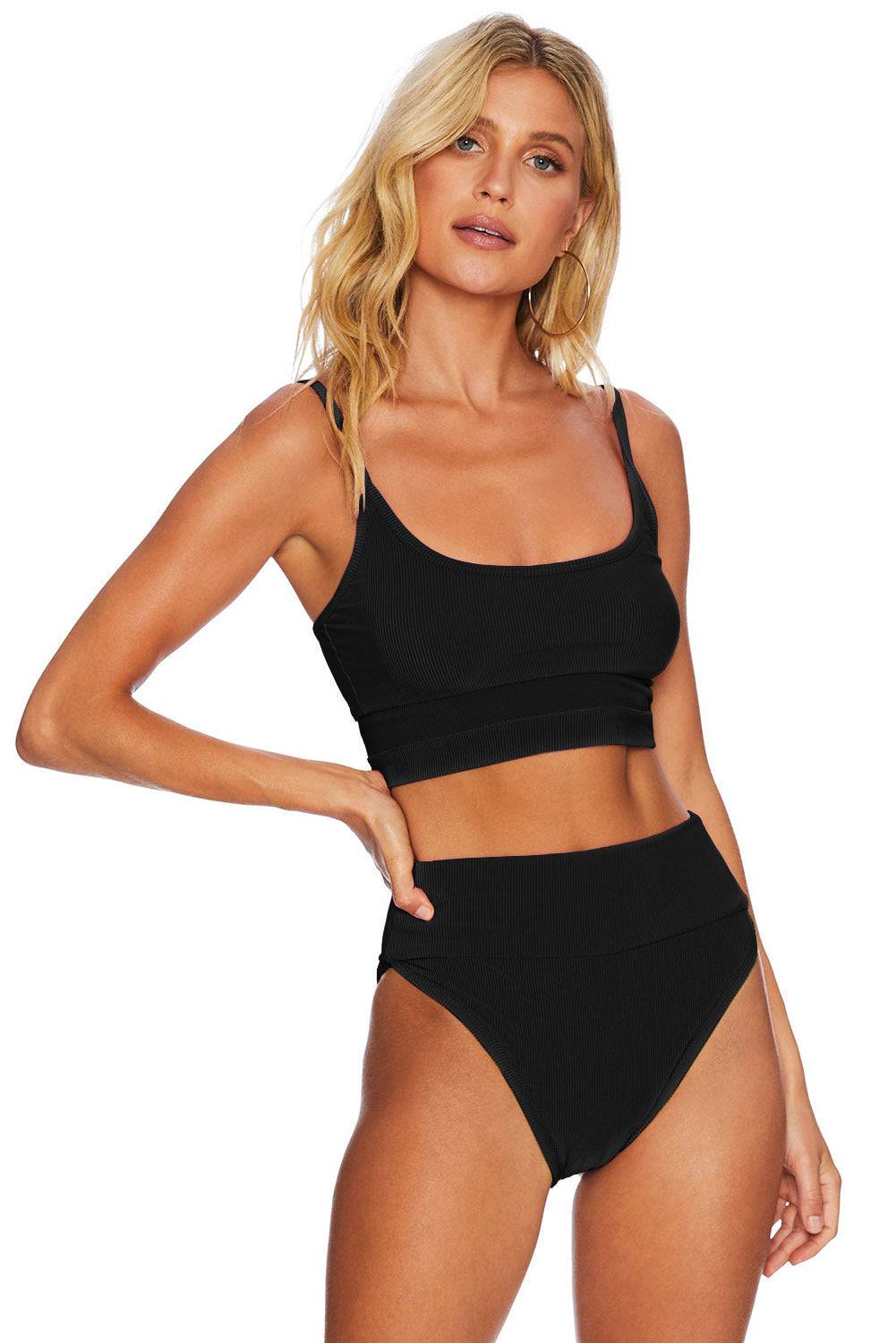 Color Block Spaghetti Strap Two-Piece Swim Set - Sosea Swimwear