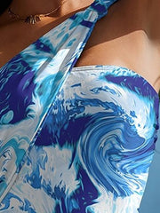 FAM-FAM Cutout Printed One-Shoulder One-Piece Swimwear - Sosea Swimwear