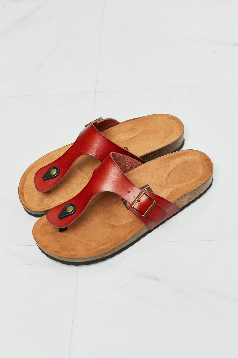 MMShoes Drift Away T-Strap Flip-Flop in Red - Sosea Swimwear