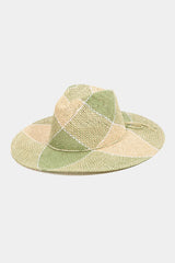 Fame Contrast Straw Braid Hat - Sosea Swimwear