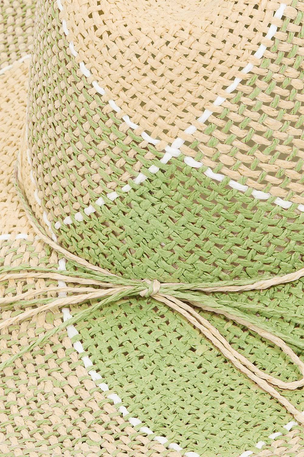 Fame Contrast Straw Braid Hat - Sosea Swimwear