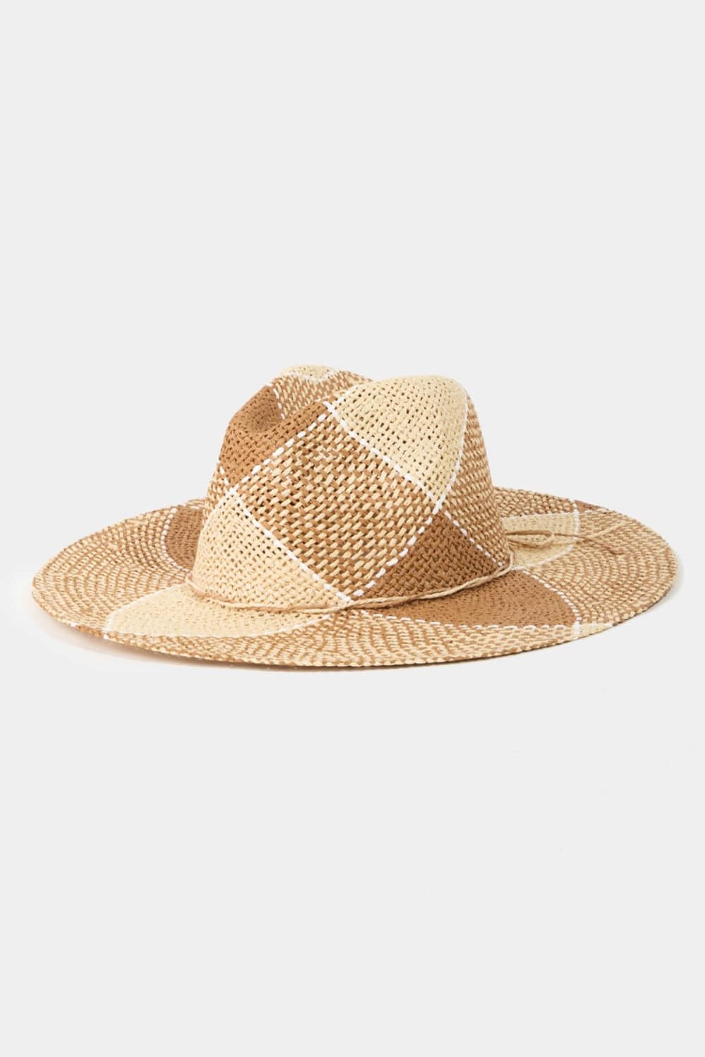 Fame Contrast Straw Braid Hat - Sosea Swimwear