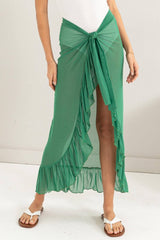 HYFVE Ruffle Trim Cover Up Sarong Skirt - Sosea Swimwear