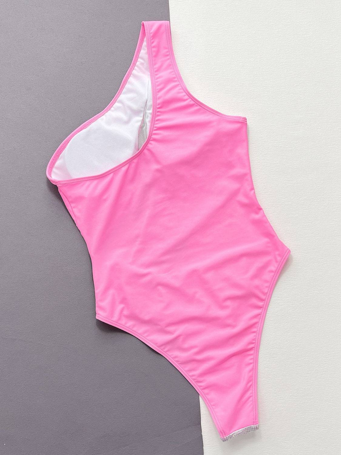 Contrast Panel One-Piece Swimsuit - Sosea Swimwear