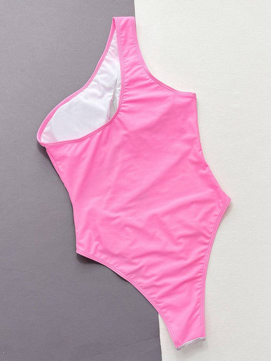Contrast Panel One-Piece Swimsuit - Sosea Swimwear