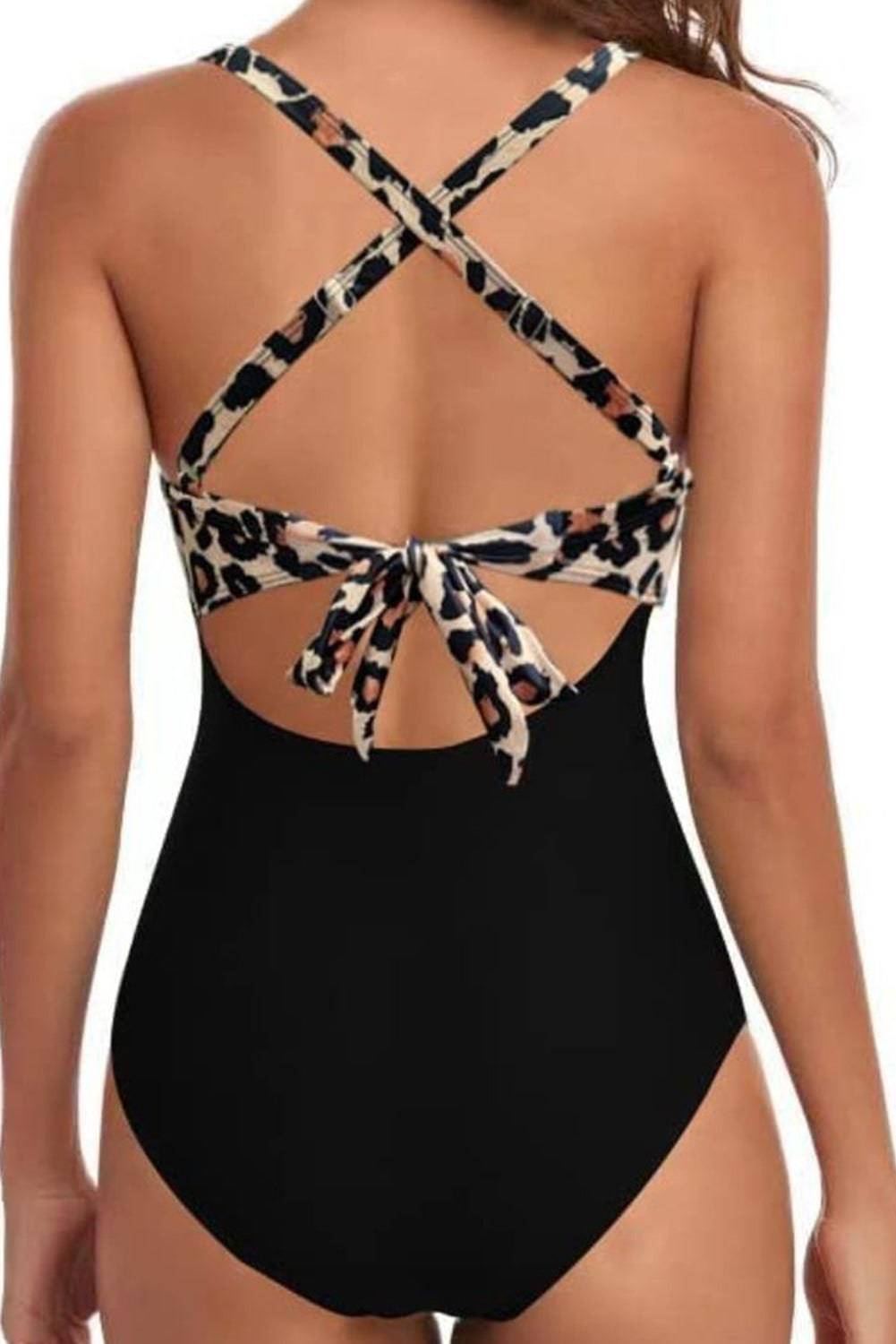 Tied Crisscross Cutout One-Piece Swimwear - Sosea Swimwear