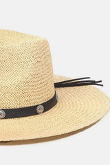 Fame Belt Strap Straw Hat - Sosea Swimwear