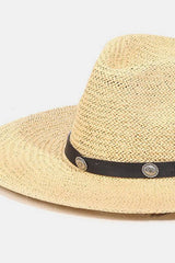 Fame Belt Strap Straw Hat - Sosea Swimwear