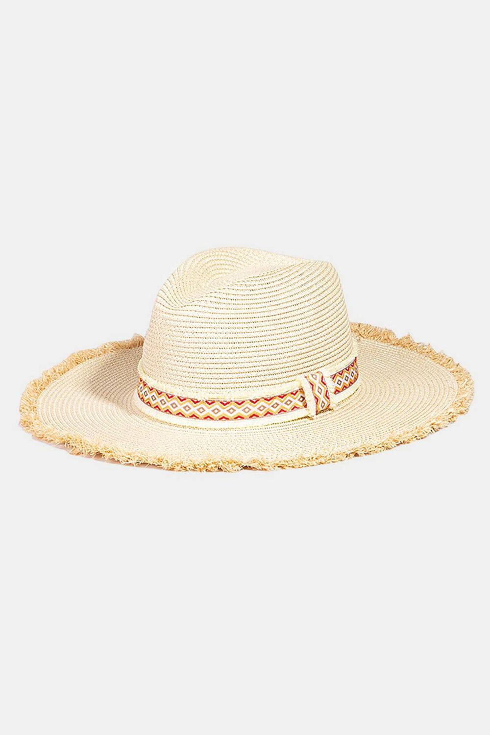 Fame Geometric Raw Hem Hat - Sosea Swimwear