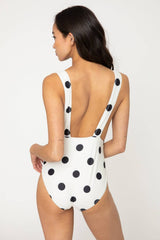 Marina West Swim Beachy Keen Polka Dot Tied Plunge One-Piece Swimsuit - Sosea Swimwear