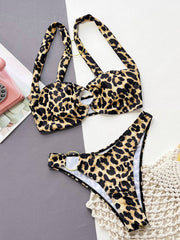 Leopard Ring Detail Bikini Set - Sosea Swimwear