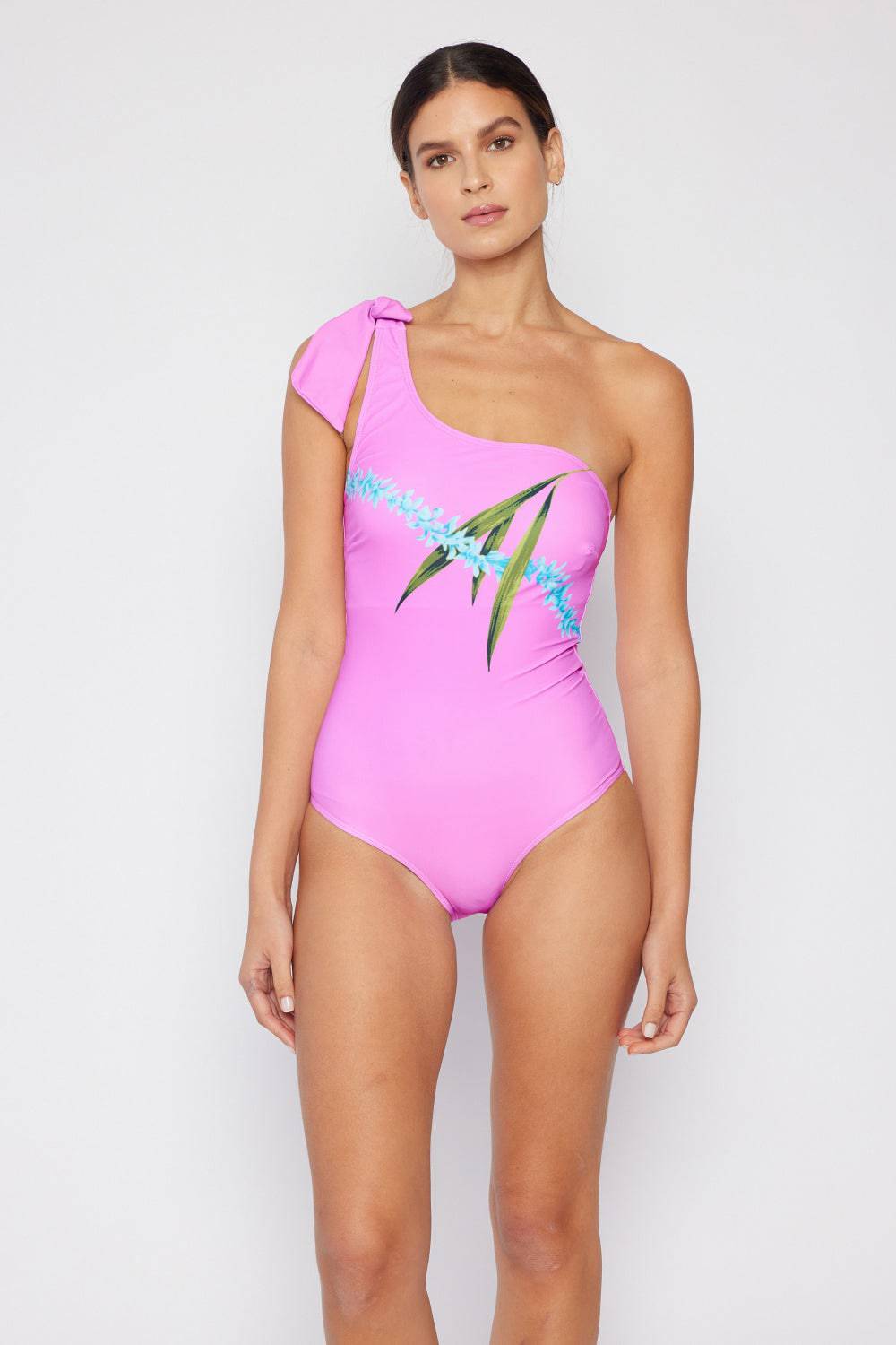 Marina West Swim Vacay Mode One Shoulder Swimsuit in Carnation Pink - Sosea Swimwear