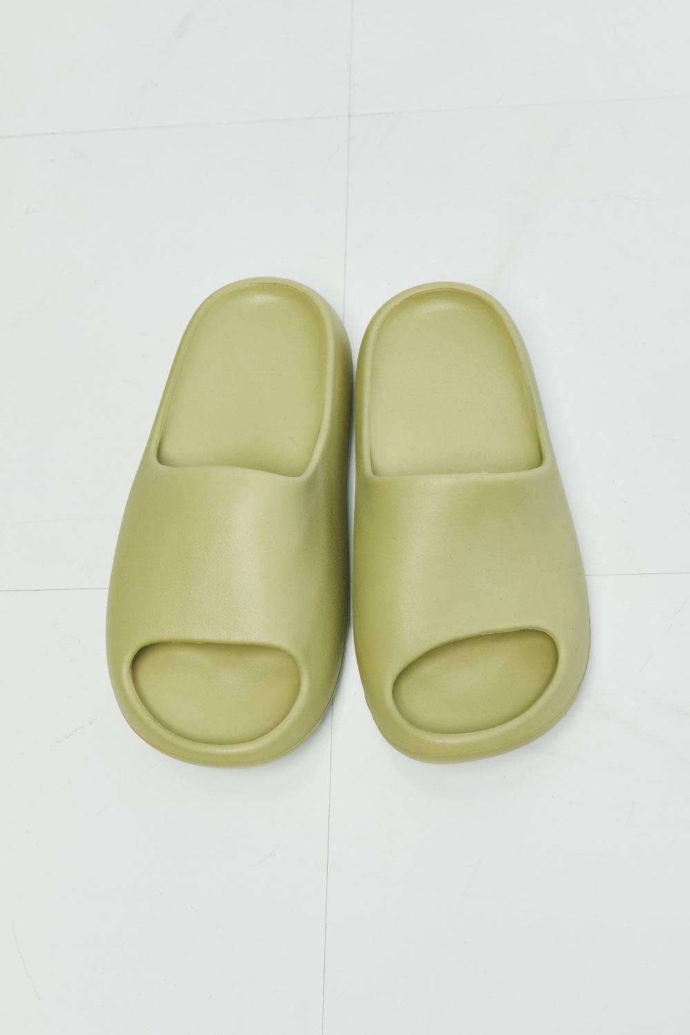 NOOK JOI In My Comfort Zone Slides in Green - Sosea Swimwear