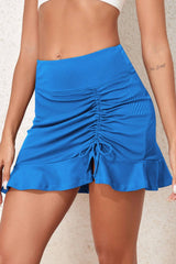 Ruched Elastic Waist Swim Skirt - Sosea Swimwear