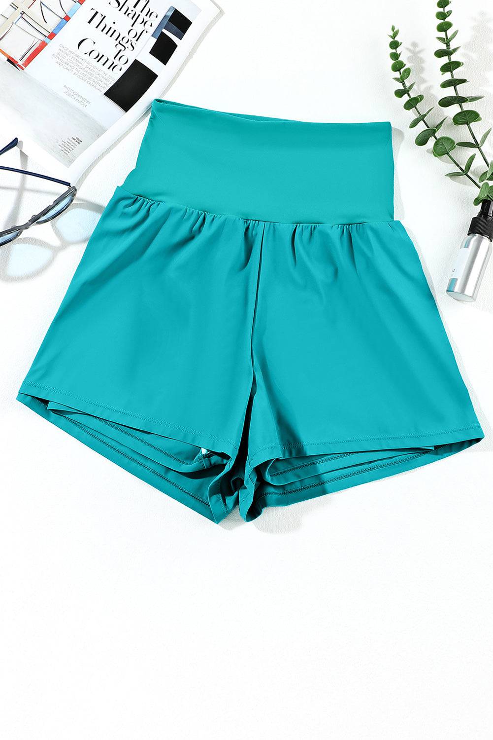 Pocketed High Waist Swim Shorts - Sosea Swimwear